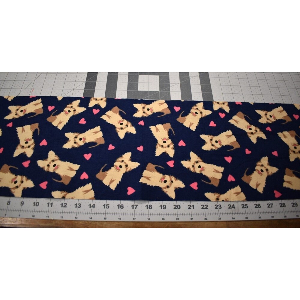 Handmade Cotton Flannel Draft Blocker Color Blue 36" Dogs, Unfilled Door Snake